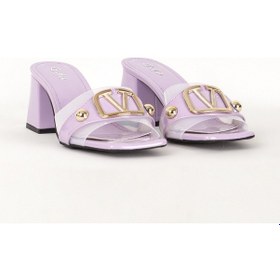 Resim Guja Kadın Kalın Kare Topuklu Şık Terlik Gj 757 Lila 