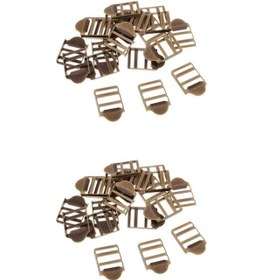 Resim 1/2/3 20 Adet Metal Örgü Kemer Merdiven Tokaları Bagaj Kayışı Bronz 2,4 X 1,6 Cm 3 Set 