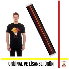 Resim Galatasaray Lisanslı Icardi T-shirt Ve Siyah Çizgili Şal Atkı Siyah 