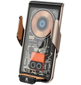 Resim Cbtx Global L9 4.2-7.2 İnç Cep Telefonu Araç Hava Çıkış Montajlı Manyetik Kablosuz Şarj Cihazı - Gül Altın Altın Gül 