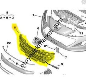 Resim PEUGEOT RCZ ÖN TAMPON ORTA IZGARASI (NIKELAJLARI HARİÇ) (ORJINAL) 