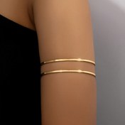 Resim 1 Adet Metal Tel Çift Kolluk - Şık Minimalist Altın Tonlu Kadın Takısı, Çok Yönlü Parti ve Günlük Kullanım, Dayanıklı Yıl Boyu Aksesuar, Doğum Günü ve Yıldönümü İçin Mükemmel Hediye, Zarif Tarz, Basit Aksesuar, Yüksek Kalite Moda Parçası, Moda Tutkunları İçin 