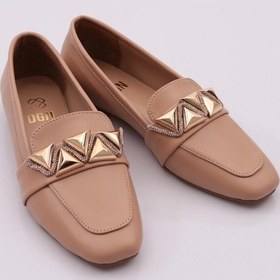 Resim Dgn 5001-23y Kadin Silver Taş Metal Tokali Loafer 5001-1423-R12632 Ten Rengi 