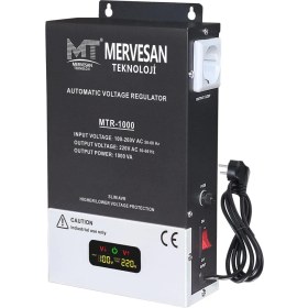 Resim Mervesan MTR-1000 1000W Otomatik Voltaj Regülatörü 220V 50-60HZ Taşınabilir Tasarım ile Kullanım 