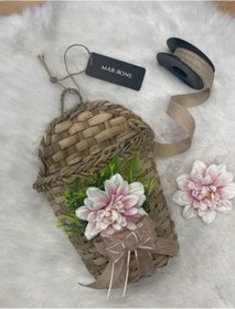 Resim Marrone Çiçekli Sepet Gazetelik Posta Kutusu 