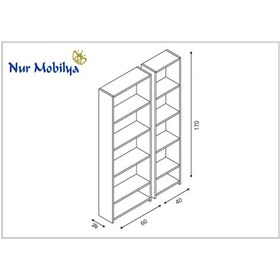 Resim Nurmobilya Nur Mobilya Anka 2'Li Kitaplık Arkalıksız Model 