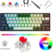 Resim Leaven K620 Rgb 61 Tuş Type-C Kablolu Hot Swap Mekanik Klavye-3 Adet Switch Hediyeli 