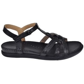 Resim Forelli Hakiki Deri Comfort Kadın Sandalet For-lupin Siyah Siyah 