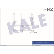 Resim KALE OTO Radyatör 345420 Klima Radyatörü Sportage İx35 10- 538X383X13 Oto.-Mek. Al Al 