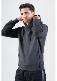 Resim Maraton Sportswear Regular Erkek Kapşonlu Uzun Kol Basic Siyah Sweatshirt 21392-siyah Siyah 