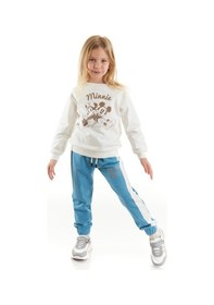 Resim Minnie Mouse Lisanslı Kız Çocuk Eşofman & Sweatshirt Ekru 