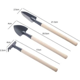 Resim Ozcmax 3 Parça Mini Bitki Hobi Seti - Bahçe Saksı Sukulent Bakım Çapa-Tırmık-Kürek 