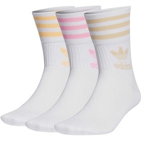 Resim Adidas Beyaz Unisex Spor Çorap IB9389 MID CUT CRW SCK 