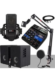 Resim AyrStore İmpressive Paket 1 Stüdyo Ekipmanları Kayıt Seti (Monitör Mikrofon Mikser) 