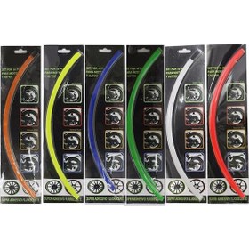 Resim Sarı 16 Adet Etiket Yansıtıcı Jant Şerit Bant Bant Pet Yansıtıcı Çıkartma Bisiklet Motosiklet Araba 