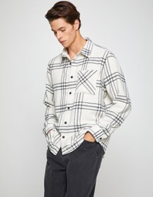 Resim Ekoseli Oduncu Gömleği Klasik Yaka Cep Detaylı 