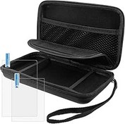 Resim Nintendo Yeni 3DS XL için Koruyucu Kılıf, Ekran Koruyucu Folyolu AFUNTA 2 Adet Sertleştirilmiş Cam Üst Ekran için ve HD Clear PET Folyo, 1 Taşıma Eva Case 3DSXL Konsol Aksesuarları için 