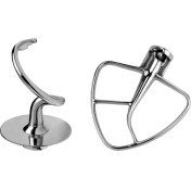 Resim Auralia Brevity Kitchenaid 4,5-5 Quart Eğimli Kafa Stand Mikser Ataşmanları Için Paslanmaz Çelik Düz Çırpıcı Hamur Kancası (Yurt Dışından) 