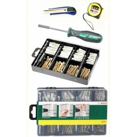 Resim 173 Parça Dübel, Sds Plus Matkap Uçlu Sabitleme Aksesuar Seti+Tornavida +5 Metre +Falçata 