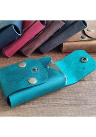 Resim Sumerian Leather Craft Klasik Deri Sigara Kılıfı Yeşil 