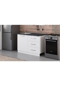 Resim Minar 120 Cm Mutfak Dolabı Beyaz 120-B2-Alt Modül Beyaz 