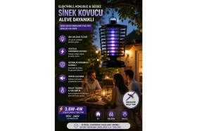 Resim Elektrikli Sinek Kovucu Uv Işık Sessiz Güvenli 4W Düşük Tüketim Ev Bahçe Kullanım 