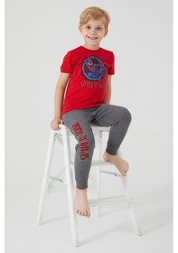 Resim Spiderman Ring Kırmızı Erkek Çocuk Kısa Kol Pijama Takım Kırmızı 
