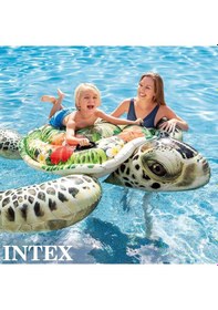 Resim Gerçekçi Dev Kaplumbağa Renkli Çocuk Binici İntex 57555 191x170 CM 