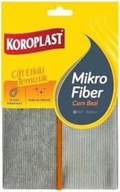 Resim Koroplast Mikrofiber Cam Bezi Tekli, Çift Taraflı Mikrofiber Temizlik Bezi 35x35 cm, Laptop, Bilgisayar, Televizyon, Telefon, Cam, Pencere, Ayna, Araba, Araç Temizliği için Toz, Tüy, Çizik Bırakmaz 