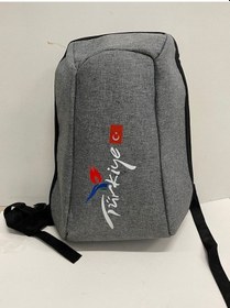 Resim Motosiklet Sırt Çantası Gri Büyük Boy Siyah 