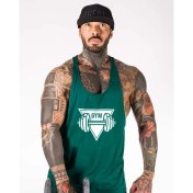 Resim Ghedto Gym Dambıl Fitness Tank Top Sporcu Atleti Yeşil 