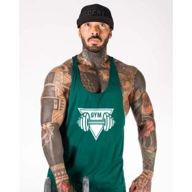 Resim Ghedto Gym Dambıl Fitness Tank Top Sporcu Atleti Yeşil 