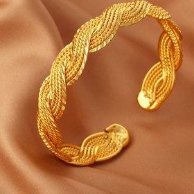 Resim Kadınlar için altın tonlu bakır açık tasarım, günlük giyim ve özel günler için mükemmel, parti aksesuarı | Çapraz Bilezik | Altın tonlu bitiş, sevimli bilezikler 