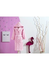 Resim Ashley Pembe Kapüşonlu Bambu Kız Çocuk Bornozu Pembe 