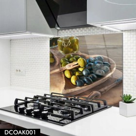 Resim Olinpa Cam Ocak Arkası Koruyucu | Zeytin Desenli 