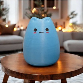 Resim Home Sevimli Kedi Figürlü Mavi Neon Masa Lambası 