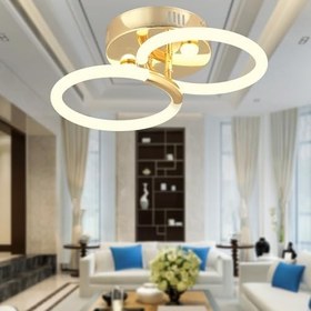Resim Honos 2'li Gold 32 Watt Ledli Modern Koridor, Yatak Odası Salon Plafonyer Led Avize 