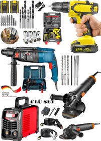 Resim DYNAMİC MAX 4'lü Set İnvertec Kaynak Makinesi-Kırıcı Delici Hilti-Darbeli Setli Matkap-125 Spiral Taşlama 8 Seri 