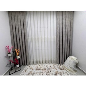 Resim Nivemeshome 2571 V -117 Reina Gold 1/2,5 Pileli Bambu Tül Perde 400x250 