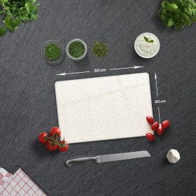 Resim Decorita Cam Kesme Tahtası - Cam Kesme Tablası | Seramik Desen - Açık Fon | 20CM x 30CM 