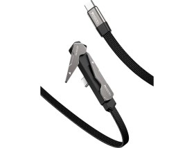 Resim Yesido CA207 60W Type-C To Type-C Telefon Standlı Örgülü Hızlı Şarj ve Data Kablosu - Siyah 
