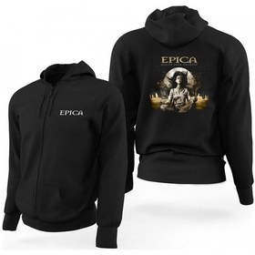 Resim Epica Design Your Universe Siyah Fermuarlı Limited Edition Kapşonlu Sweatshirt Siyah 