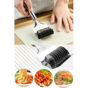 Resim Paslanmaz Çoklu Dilimleyici Pratik Hamur Makarna Erişte Kesici – Maydanoz Soğan Sarımsak Doğrayıcı 