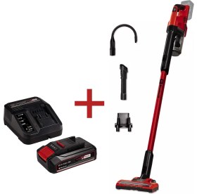 Resim Einhell Te-Sv 18'li Solo Akülü Dikey Süpürge Kırmızı + Pxc Starter Kit Akü 18V 2.5AH+ Şarj Cihazı 900W 