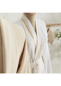 Resim Karacahome Glory Lurex Gold Bej 9 Parça Aile Banyo Seti Bej 