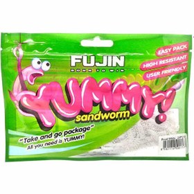 Resim Fujin Yummy Sandworm Pearl White 7 CM Silikon Yem 