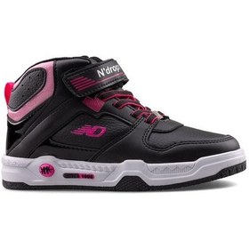 Resim N Drops Cırtlı Lastikli Unisex Erkek Kız Çocuk Basketbol Ayakkabısı 021 Siyah - Fuşya 