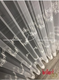 Resim Tül Perde Yaren Desen Brode Işlemeli Tül (531974921) Ekru 