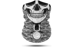 Resim Piston Kurukafa Desenli Dikişsiz Dijital Baskı Baf Buff Bandana Boyunluk 