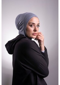 Resim Hürrem Bone Füme Pratik Hazır Geçmeli Bone Viskon Kumaş Hijab Spor 2106_25 Füme 